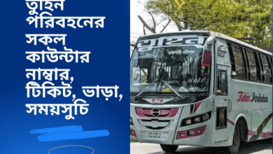 তুহিন পরিবহনের সকল কাউন্টার নাম্বার, টিকিট, ভাড়া, সময়সুচি (1)